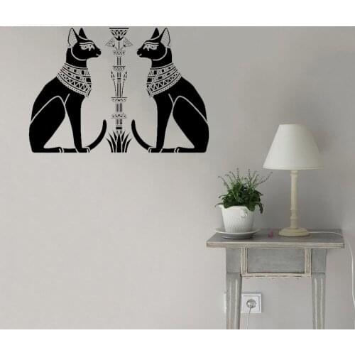 Ancient Egypt God Egyptian Cats Bastet Wall Stickers For Home Living Room Bedroom Decor Stickers Vinyl Wall Decal ph628