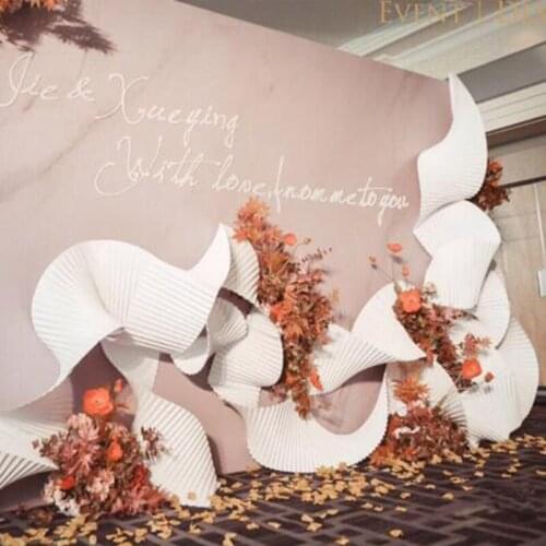 DIY corrugated paper wedding decor props creative folding paper party decoration stage background decorative accessories