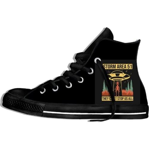 Storm Area 51 Funny Novelty Design Fashion Lightweight High Top Canvas Shoes Men Women Casual Breathable Sneakers