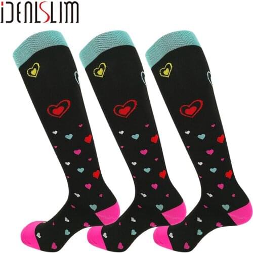 IDEALSLIM 3 Pairs Compression Varicose Veins Leg Relief Pain Knee High Socks Knee Calf Support Socks
