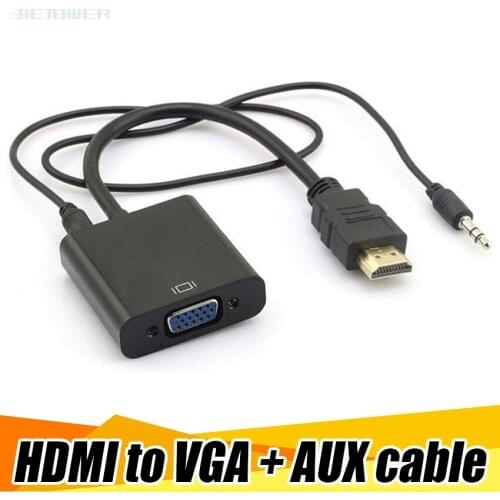 HDMI To VGA Cable Converter HDMI Male To VGA Famale Converter Adapter Digital Analog HD 1080P for PC Laptop Tablet HDMI Vers VGA
