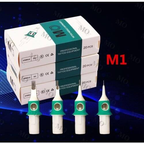 40PCS Cartridge Tattoo Needles M1 Disposable Sterilized Safety Tattoo Needle for Cartridge Machines Grips Free shipping