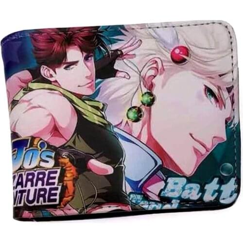 Jojo bizzare adventure wallet Anime cartoon men purse id window card slot zip coin pocket