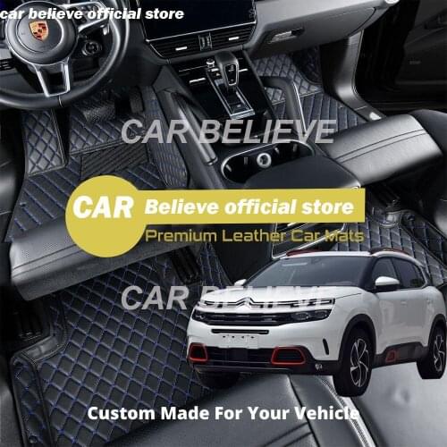 High quality Leather Car Floor mats for Citroen C5 Aircross 2017 2018 2019 2020 Carpets Rugs Pads Accessories