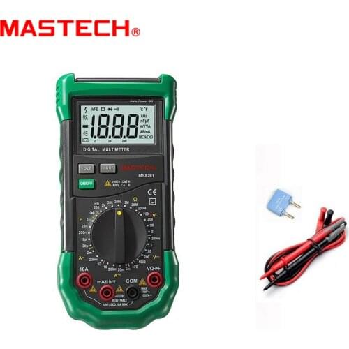 MASTECH MS8261 Digital Multimeter AC/DC V/A Capacitance Resistance Transistor Tester Meter