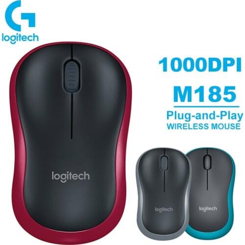 Original Logitech M185/186 Wireless Mouse with 1000DPI 2.4GHz Wireless Connectivity Mice for Office Work