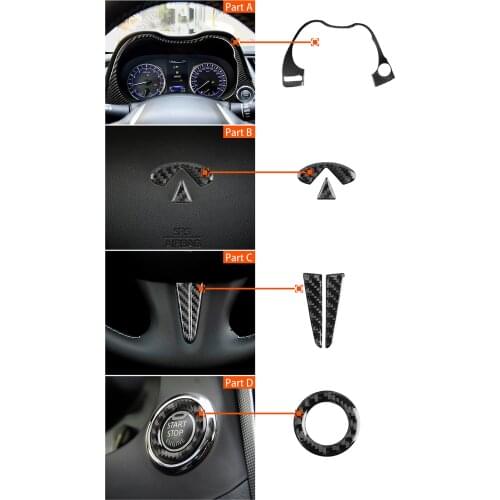 Carbon Fiber Automotive Interior Logo Dash Board Stickers Replacement For Infiniti Q50 Q60 QX50 QX60 JX Accessories