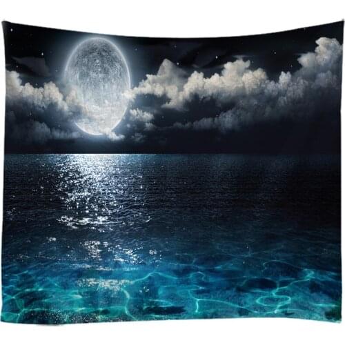 3D Printing Tapestry Wall Hanging Bed Spread Beach Towel Table Cloth Yoga Mat landscape Printing Moon landscape large size