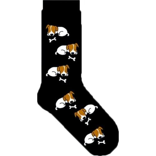 Womens Jack Russell Terrier socks with dog bone cartoon sleeping puppy pattern 50pairs