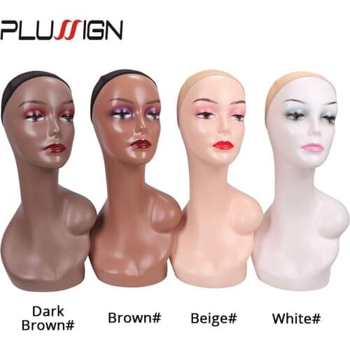 Nunify Displaying Model Female Mannequin Manikin Head Model Foam Wig Hair Glasses Display Stand White/Black/Beige/Dark Brown