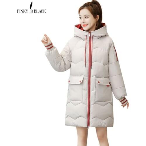 PinkyIsBlack Down Jackets Female Winter Coat Womens Parkas Hooded Warm Winter Jacket Coat Cotton Padded Jacket Plus Size XS-3XL
