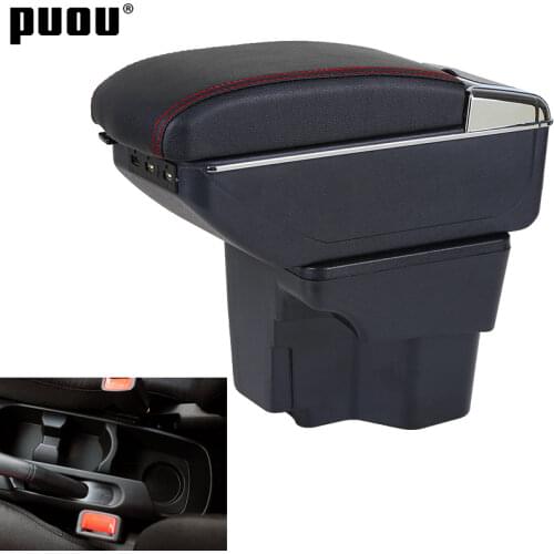 For KIA Rio 3 Armrest Box USB Charging Ashtray Cup Holder Rotatable Center Centre Console Storage Box
