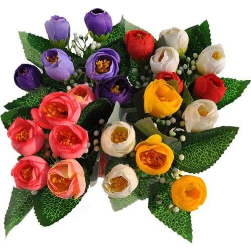 Multicolor Foam Rose Artificial Flower Bouquet Rose Wedding Flower Decoration Scrapbooking Fake Rose Flower