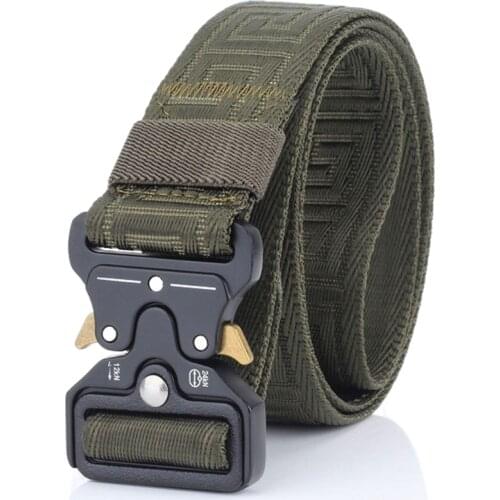 Fashion Men Tactical Belt For Trousers Casual Nylon Army Belts Training Equipment Belt Male Black Metal Military Waist Belt Gift