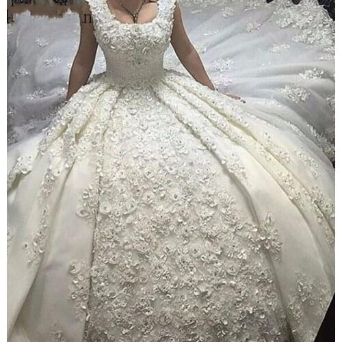 Plus Size Full Lace Luxury Ball Gown Wedding Dresses 2019 robe de mariage vestido de noiva Princess Bridal Gown Wedding Gown