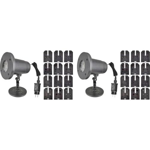 Christmas 12 Patterns LED Snowflake Projector Night Light Lawn Film Lamps