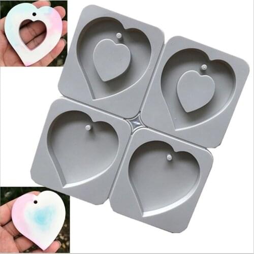 Diy Silicone Wax Tablet Mold Aromatherapy Manual Soap Mould 4 Hole Love Heart Shape Separatable Candle Making