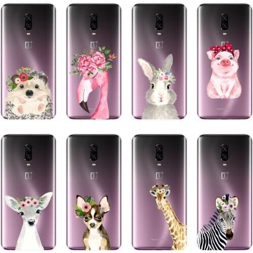 Silicone Phone Case For OnePlus 3 3T 5 5T 6 6T Flamingo Pig Dog Rabbit Deer Giraffe Soft Back Cover For One Plus 6 6T 5 5T 3 3T