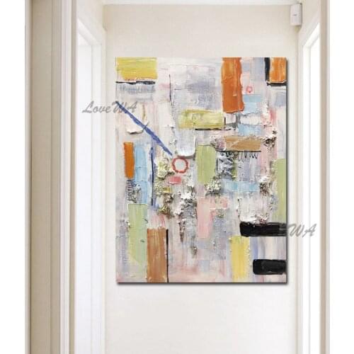 Modern Color Abstract Painting With Irregular Patterns New Arrival Wall Art Home Decor Picture On Canvas Full Texture No Framed