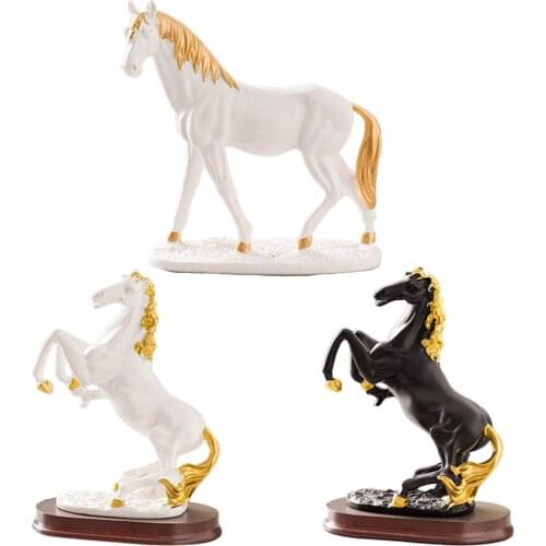 Horse Statue Figurine Desktop Table Centerpieces Shelf Sculpture Home Decors