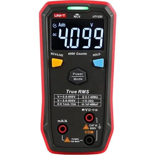 UNI-T Digital Smart Multimeter UT123D True RMS EBTN Display DC AC Voltage Current Tester Capacitance Meter Measuring Instruments