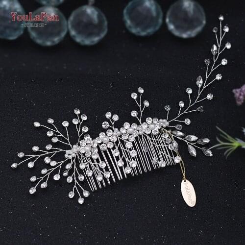YouLaPan HP15 Trendy Crystal Hair Combs Wedding Bridal Hair Jewelry Rhinestone Bride Hair Comb Vintage Wedding Hair Clip