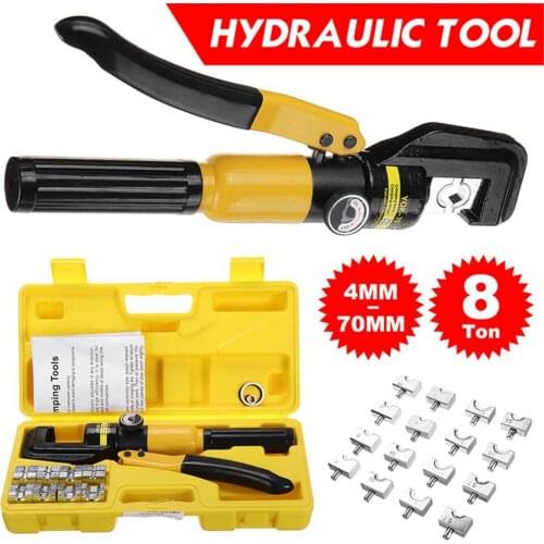 YQK-70 Hydraulic Crimping Tool Cable Lug Crimper Plier Hydraulic Compression Tool 4-70mm2 Pressure 5-6T CZ warehouse