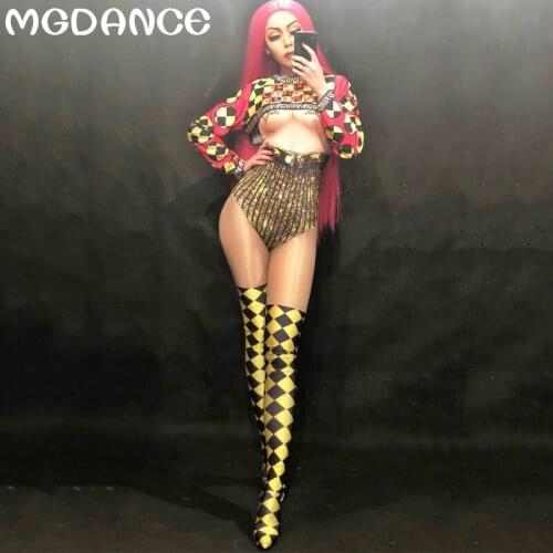 Women Sexy Jumpsuit 3D Printing Party Nightclub Party Bodysuit Stage Wear Singer Dancer Costumes