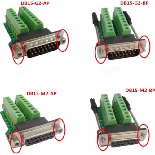 1PC D-SUB 15pin Adapter Jack Terminal Breakout PCB Board 2Row Screw RS232 Serial