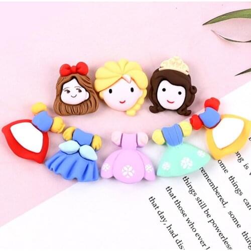10pcs/lot Kawaii Cute princess with skirt Flat Back Resin Cabochons Scrapbooking DIY Jewelry Craft Decoration Accessorie