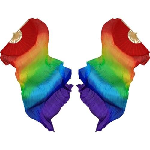 2x Iridescent LED Fan Veils Glow Light Up Belly Dance Costume W/ USB Charger