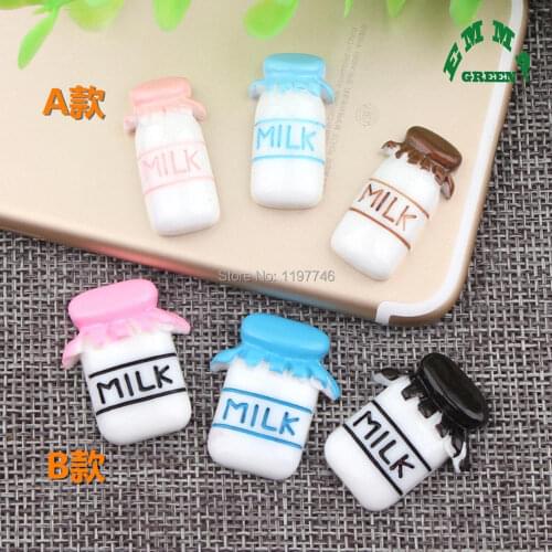 Milk Bottle Resin Crafts For Diy Decoration 30pcs Mixed Hot And Lovely Flat Back Resin Cabochons Milk Bottle