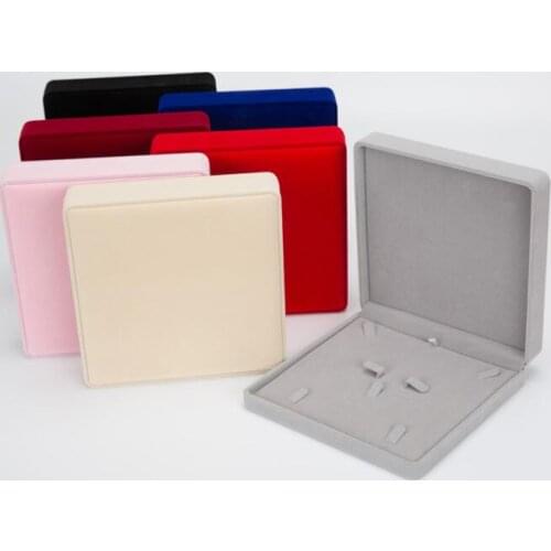 30pcs Big Velvet Jewelry Set Box 19x19cm Pearl Necklace Box Earring Ring Pendant Jewelry Set Boxes Wedding Jewelry Storage Case