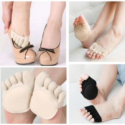 4pcs=2pairs Foot Care Separator Breathable Cotton Five Finger Toe Socks Elastic Bunion Sleeve Protector Hallux Valgus Corrector