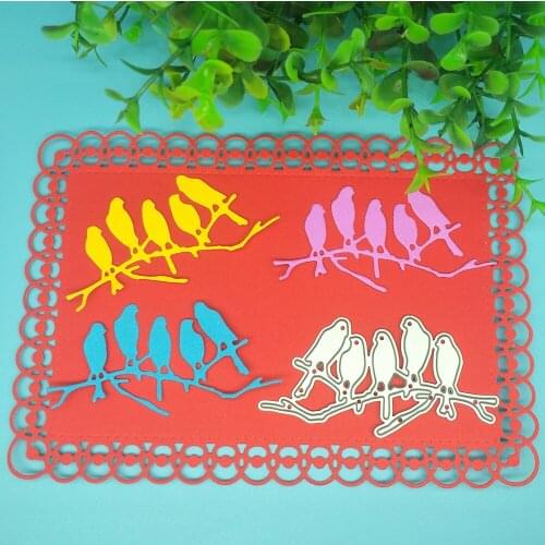 5 little birds and branches metal cutting knife mold paper crafts scrapbook card template DIY decoration accessories