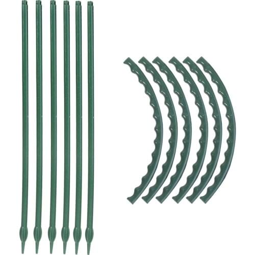 6/10/12 Pieces Plant Support Flower Support Stake Half Round Plant Support Ring Plant Cage Holder Flower Pot Climbing Trellis