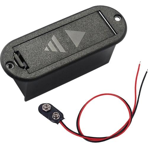 1pc 9V Battery Box For Electric Guitar Bass And Active Pickup With Connector