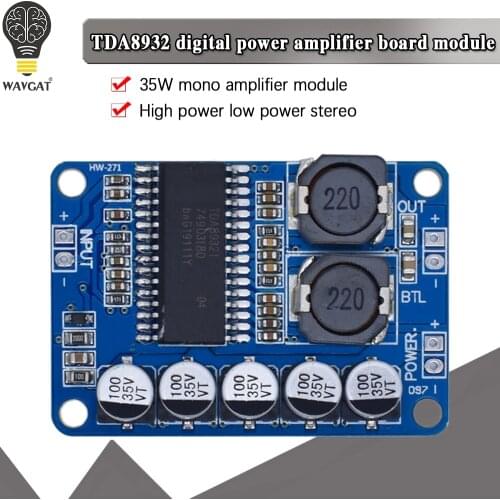 Free shipping! Digital power amplifier board module 35w mono amplifier module High-power TDA8932 low power consumption WAVGAT