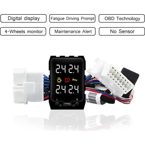 For Toyota Camry Prado Prius 2016 2015 Corolla 2014 LCD Digital Tire Pressure Monitor OBD TPMS Embedded Car Safety Unit