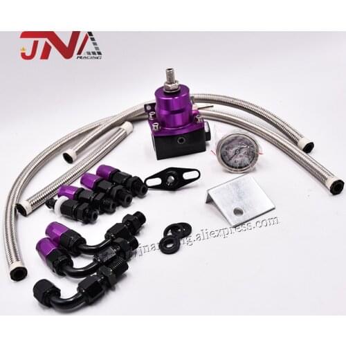 For Racing Car AN6 Adjustable Fuel Pressure Regulator Kit Fuel Pressure Regulator