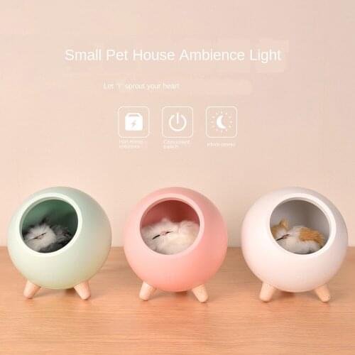 Liberty Star Kitten House Atmosphere Table Lamp Creative gift for girls cartoon cat litter charging LED night light