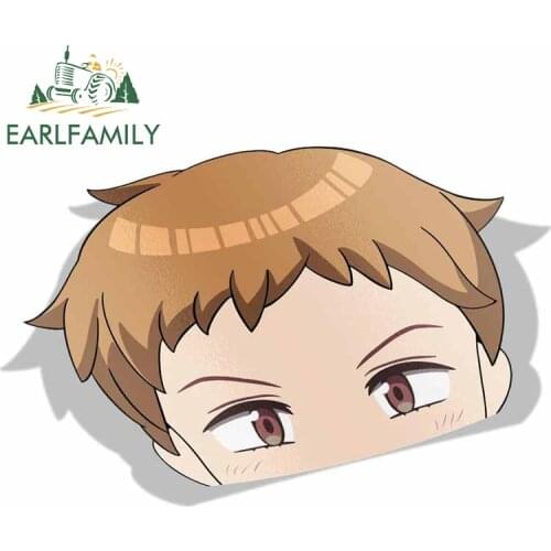EARLFAMILY 13cm x 8.6cm for The Seven Deadly Sins King Peek Anime Big Head Vinyl Transfer Car Sticker JDM Window Trunk Decal