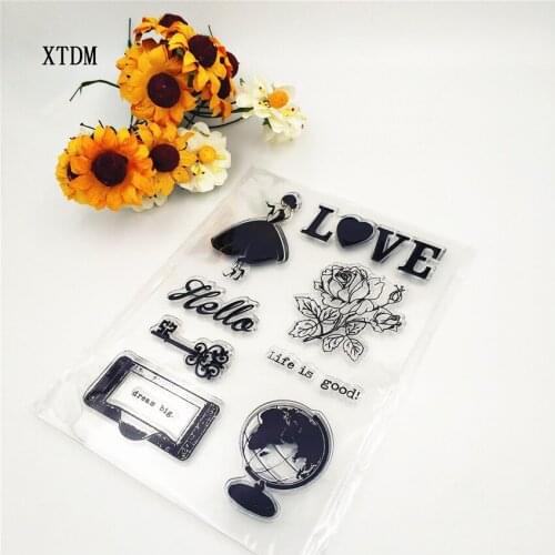 Hot sale globe Transparent Clear Stamps / Silicone Seals Roller Stamp for DIY scrapbooking photo album/Card Making