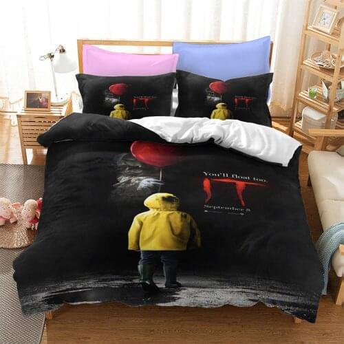 IT 2 Bedding Set Clown Duvet Cover Sets Comforter Bed Linen Twin Queen King Single Size Dropshipping Horror Moive