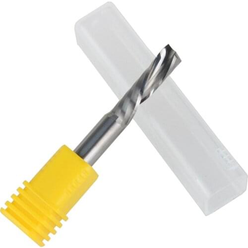 1Pcs 6x25mm Down Cut Cutters,Left-handed 1 Flute End Mill Carbide Cutting Tools Bits on Clean Machining Acrylic/Woodworking