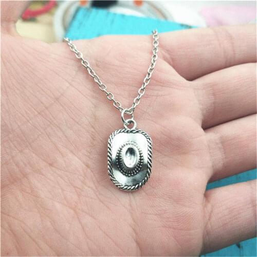 Cowboy Hat Chain Necklace Women Pendants Fashion Jewelry Accessory ,Friend Gifts Necklace Women