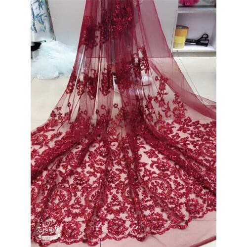 Pretty design high quality beaded embroidered tulle mesh lace fabric YG-581 high quality african net lace fabric
