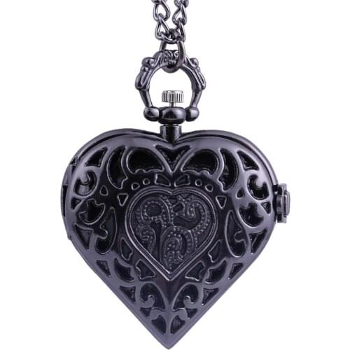 Hot Selling Heart Shaped Quartz Pocket Watch Necklace Sweater Chain Pocket Watch Girls Women Gift Watch Wholesale