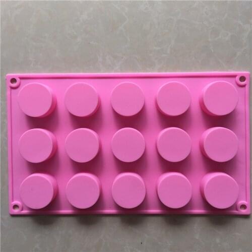 15 holes Small cylinder Silicone chocolate mold Cake mould Handmade soap ice aromatherapy plaster mold