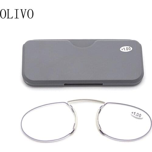 Mini Reading Glasses Men Women Nose Clip Reader Blue Light Blocking Portable Wallet Presbyopic Eyeglasses With Case Eyewear 2021